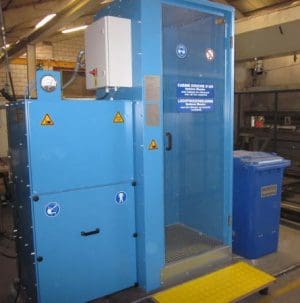 Article image of: Luchtdouchecabine ontstoft werkkledij veilig en doeltreffend