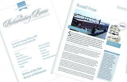 Article image of: Russell Finex gepubliceerd in Parliamentary Review