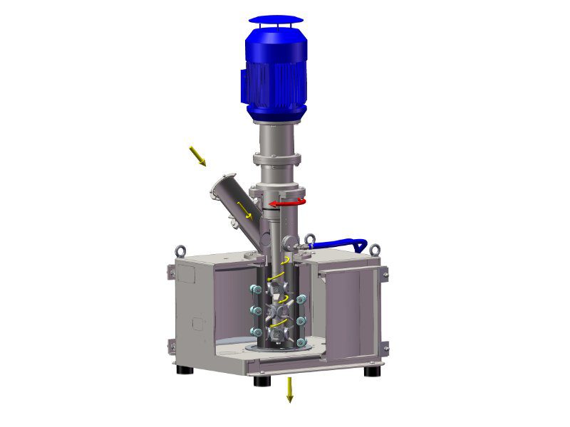 Zelfreinigende mengkamer Flexomix met flexibele wand